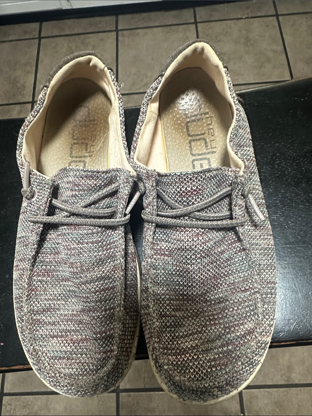 Hey Dude Multitone Knit Slip-On Loafers in Gray-Brown